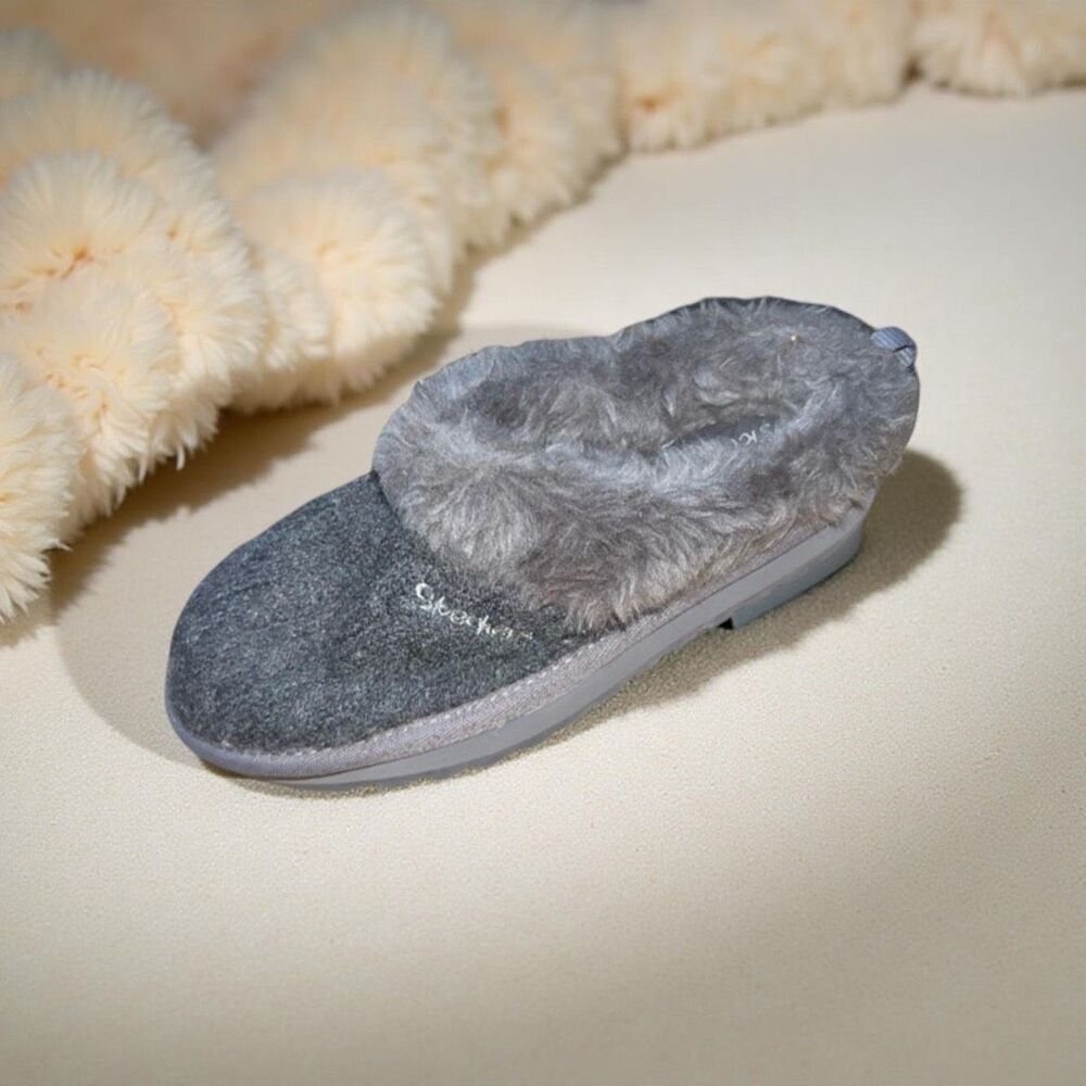Skechers Women's Keepsakes Gray Kniy Ice Angel Slippers Size 5